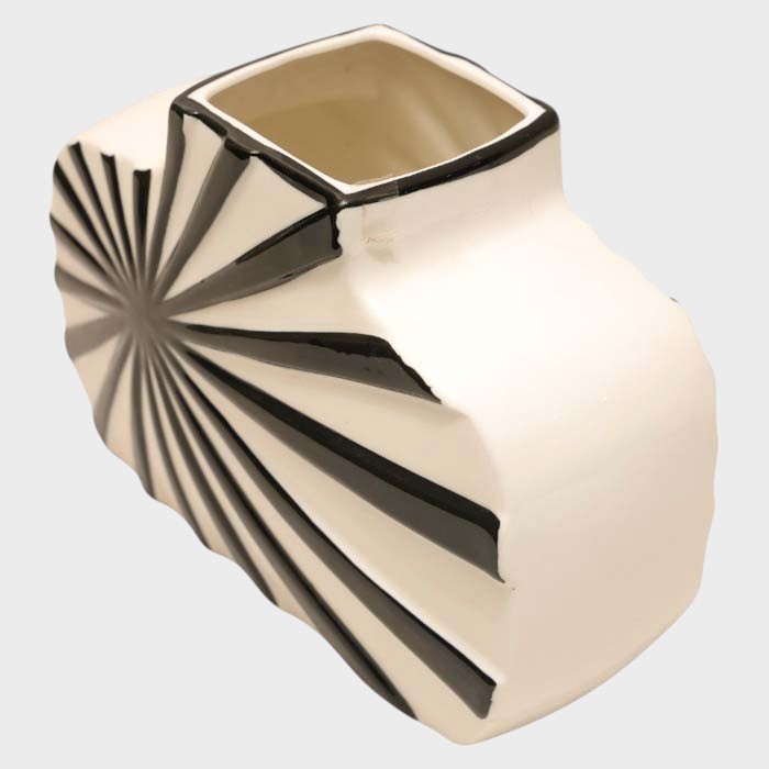Striking Black and White Starburst Vase - Modern Artistic Decor Piece