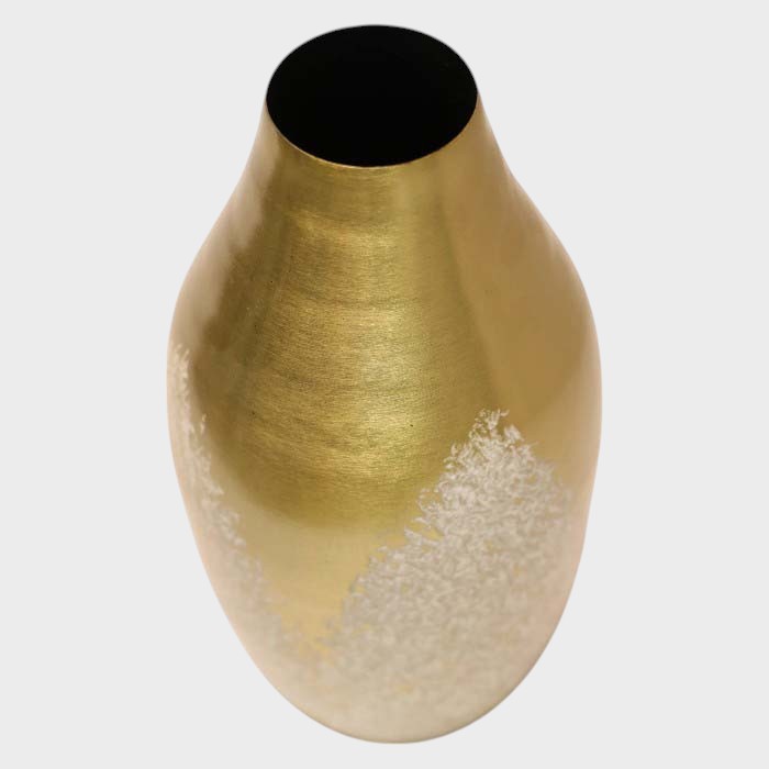 Elegant Gold Ombre Vase with Subtle Texture - Modern Decorative Accent