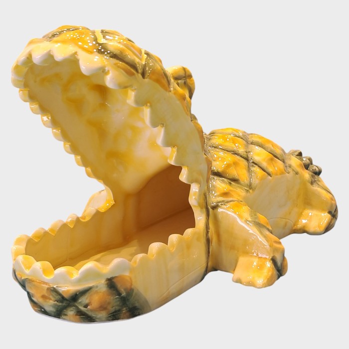 Glazed Alligator Pineapple Decor Piece