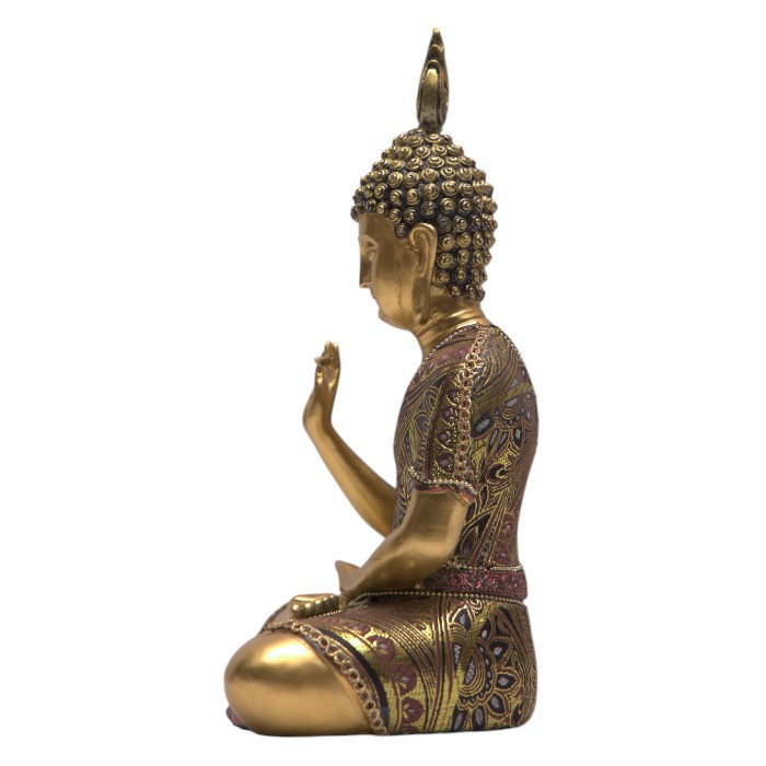 Golden Lotus Buddha Statue - Serene Enlightenment