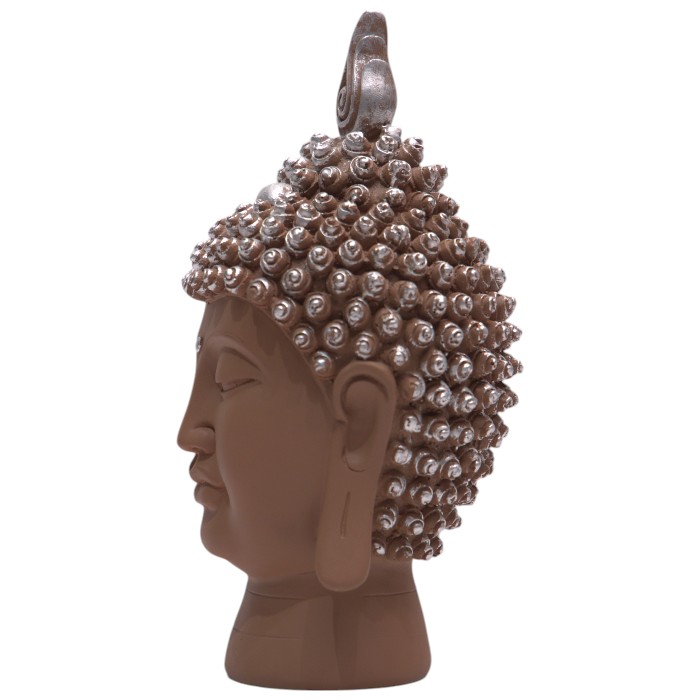 Earthy Tone Buddha Head - Silver Accented Zen