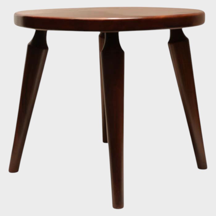 Mid-Century Modern Round Side Table with Tapered Legs