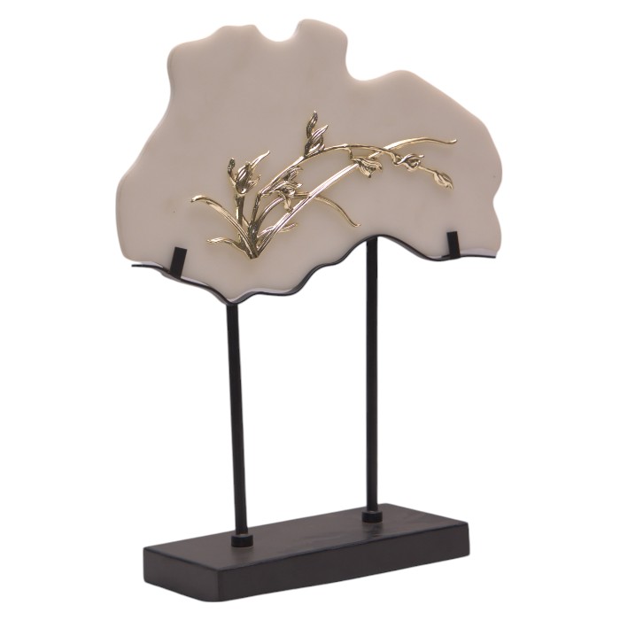 Botanical Sculpture: Metallic Branch Detail, Organic Form, Artistic Accent for Home Decor.