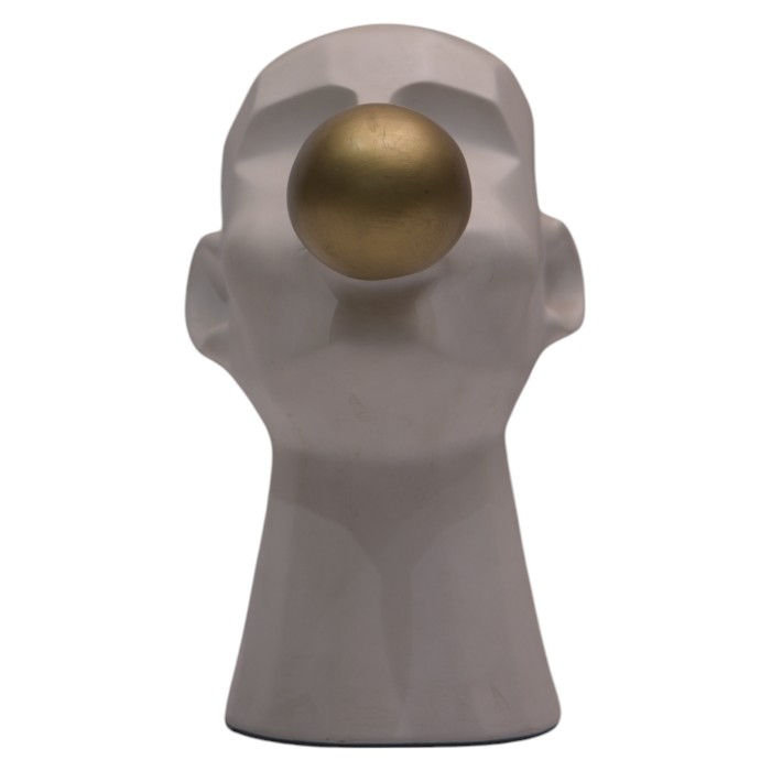 Sculptural Head: Spherical Detail, Modern Artistic Accent, Intriguing Design for Contemporary Interiors.