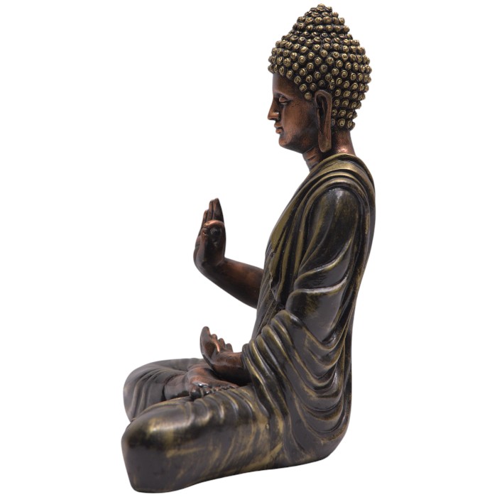 Vintage Bronze Seated Buddha Statue - Peaceful Décor