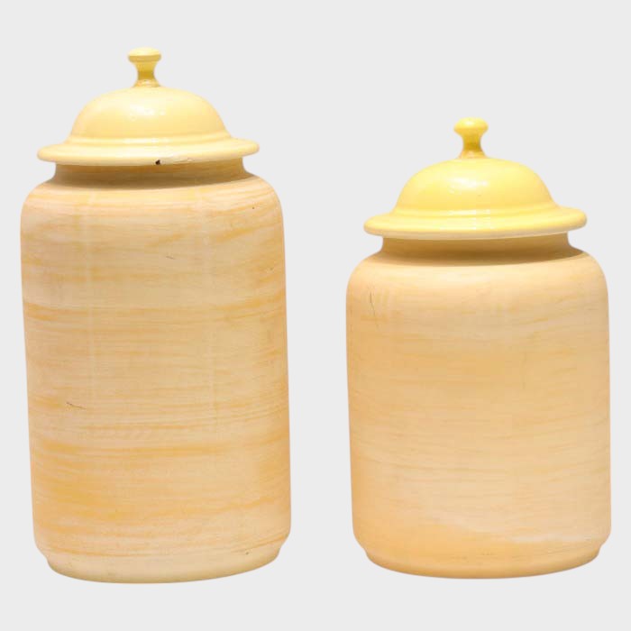 Textured Ceramic Jars with Lids - Decorative Storage Accents (Set of 3)
