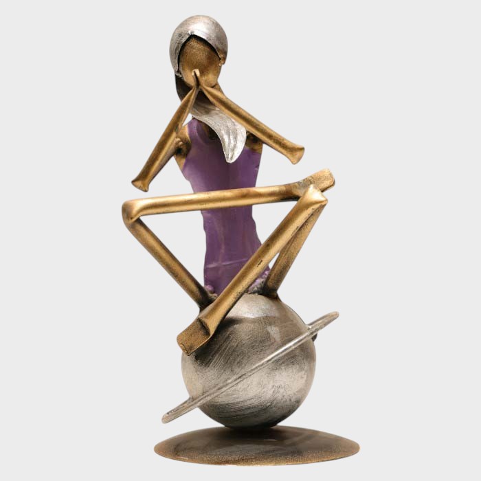 Serene Yoga Ballerina Sculpture - Modern Metal Art Figurine (set of 3)