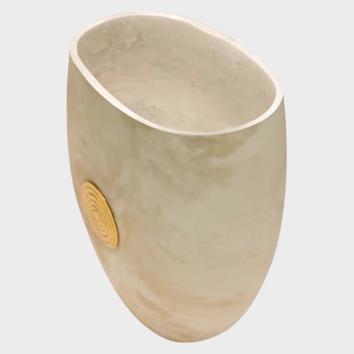 Swirled Resin Vase with Gold Accent - Unique Decorative Centerpiece