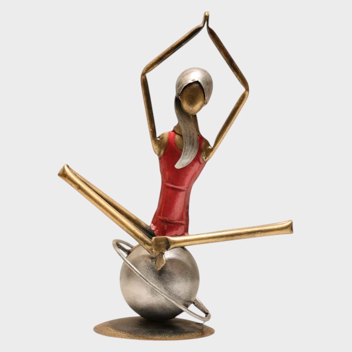 Serene Yoga Ballerina Sculpture - Modern Metal Art Figurine (set of 3)