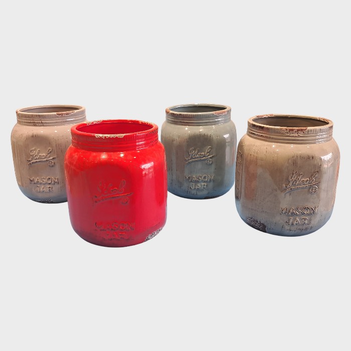 Farmhouse Style Decorative Jar Planters