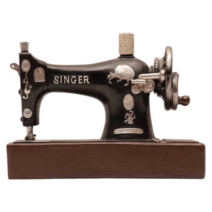 Singer Sewing Machine Sculpture: Vintage Design, Detailed Features, Decorative Piece for Home.