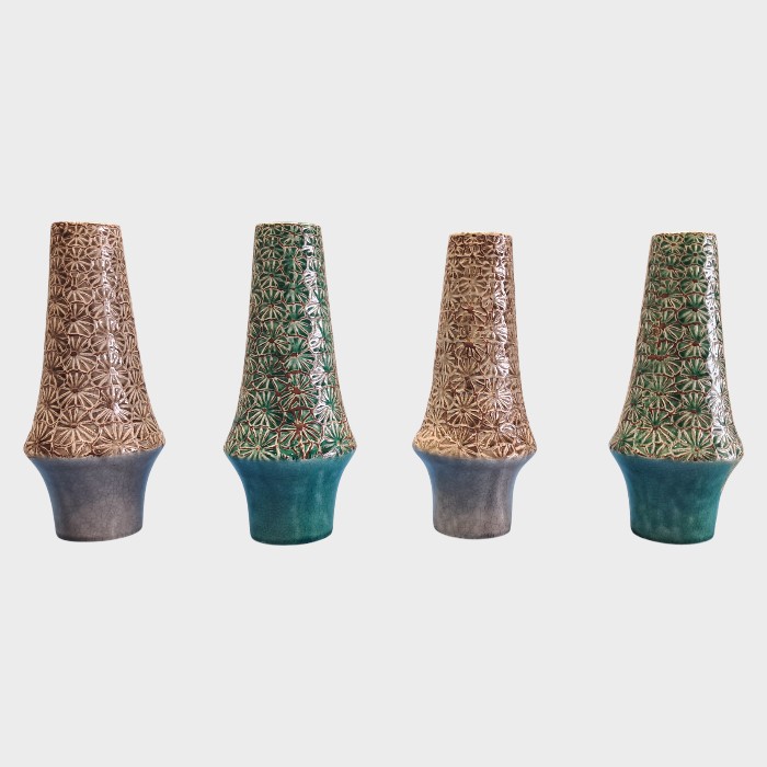 Mid-Century Starburst Ceramic Accent Vases