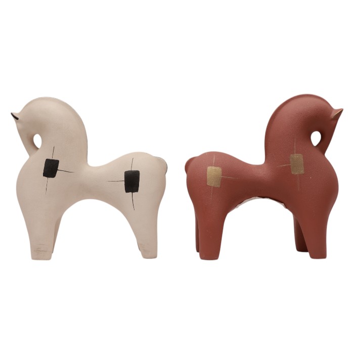 Horse Sculptures: Stylized Forms, Decorative Inlays, Animal Figurines for Home Decor.