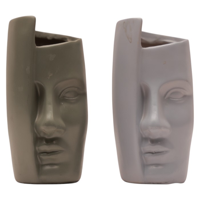 Abstract Face Ceramic Vase- Modern Home Decor Accents, Artistic Planters for Unique Style