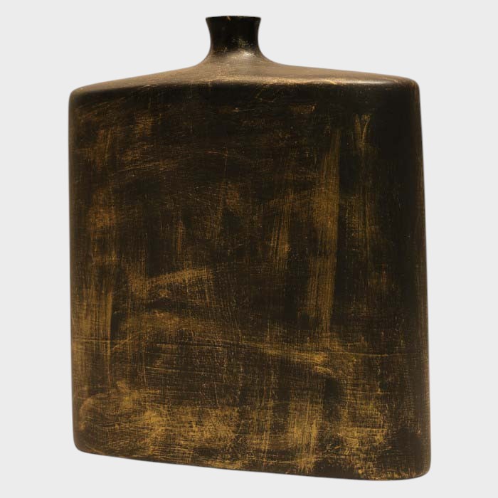 Sculptural Ceramic Vase: Unique Form Decorative Accent, Textured Surface Design