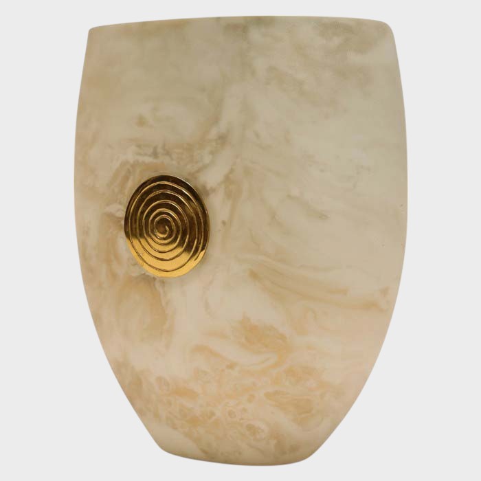 Swirled Resin Vase with Gold Accent - Unique Decorative Centerpiece