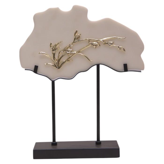 Botanical Sculpture: Metallic Branch Detail, Organic Form, Artistic Accent for Home Decor.