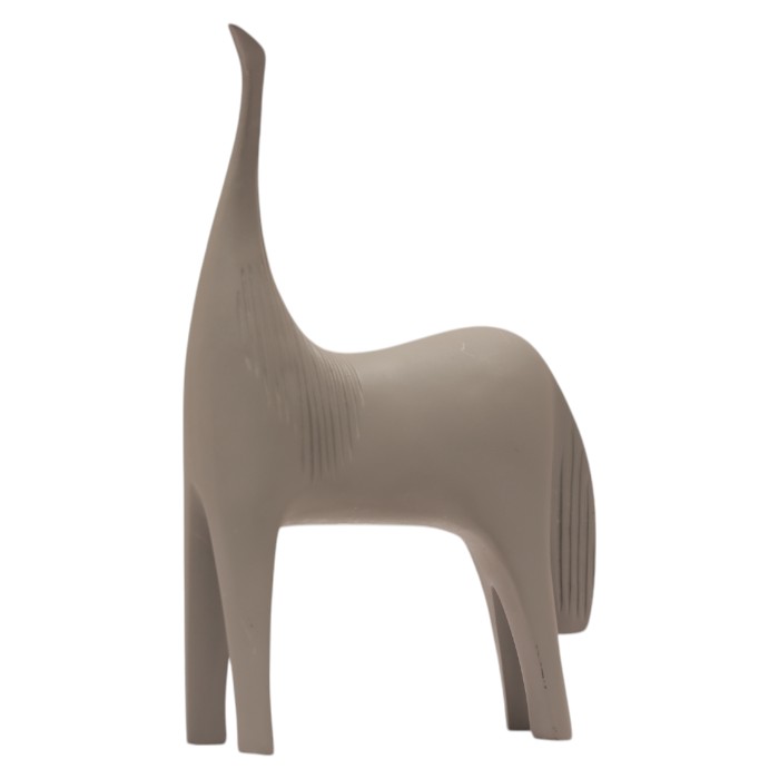 Horse Sculpture: Stylized Form, Elongated Neck, Animal Decor for Home.