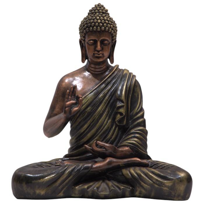 Vintage Bronze Seated Buddha Statue - Peaceful Décor